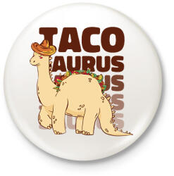 printfashion Tacosaurus - Kitűző, hűtőmágnes - Fehér (17156440)