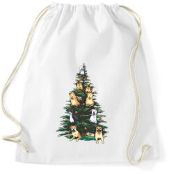 printfashion Kutyás karácsonyfa - Sportzsák, Tornazsák - Fehér (17001937)