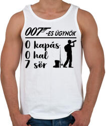 printfashion 007 ügynök horgász - Férfi atléta - Fehér (17220384)