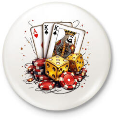 printfashion casino - Kitűző, hűtőmágnes - Fehér (17273546)