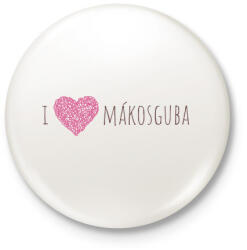 printfashion I Love Mákosguba - Kitűző, hűtőmágnes - Fehér (17238012)