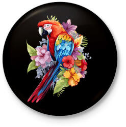 printfashion Papagáj - Kitűző, hűtőmágnes - Fekete (17353077)