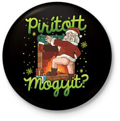 printfashion Karácsony Pirított mogyi Mikulás - Kitűző, hűtőmágnes - Fekete (16927750)