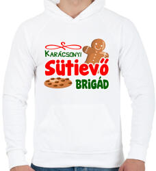 printfashion Karácsonyi sütievő brigád - Férfi kapucnis pulóver - Fehér (16909743)