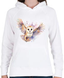 printfashion Bagoly - Női kapucnis pulóver - Fehér (17411442)