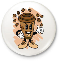 printfashion Kávé - Kitűző, hűtőmágnes - Fehér (17142947)