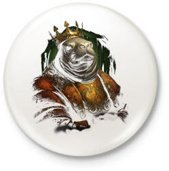 printfashion Fóka király - Kitűző, hűtőmágnes - Fehér (17169921)