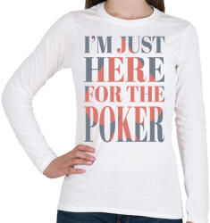 printfashion Póker - Női hosszú ujjú póló - Fehér (17184025)