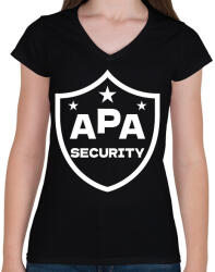 printfashion Apa security fehér - Női V-nyakú póló - Fekete (17460731)