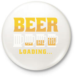 printfashion Sörözés - Kitűző, hűtőmágnes - Fehér (17057409)