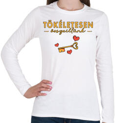 printfashion Tökéletesen összeillünk 2 - Páros póló - Női hosszú ujjú póló - Fehér (17248007)