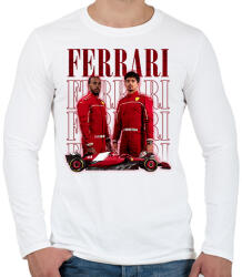 printfashion Ferrari 2025 Forma1 - Férfi hosszú ujjú póló - Fehér (17310990)