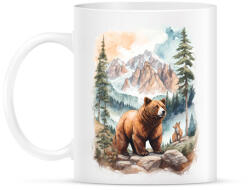 printfashion Medve az erdőben - Bögre - Fehér (17057323)