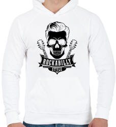 printfashion Rockabilly 2 fekete - Férfi kapucnis pulóver - Fehér (16929576)