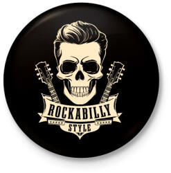 printfashion Rockabilly 2 - Kitűző, hűtőmágnes - Fekete (16928632)