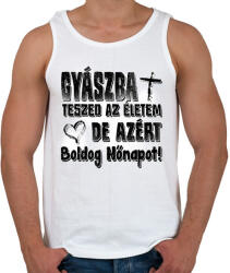 printfashion gyászba teszed az életem - Férfi atléta - Fehér (17295610)