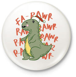 printfashion Karácsonyi Trex - Kitűző, hűtőmágnes - Fehér (17007028)