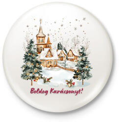 printfashion Boldog Karácsonyt! - Kitűző, hűtőmágnes - Fehér (16921233)