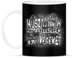 printfashion Muszáj innom mert a feleségem gyűjti az üvegeket - Fehér - Bögre - Fekete (17226194)