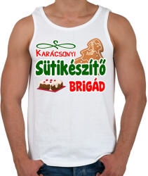 printfashion Karácsonyi sütikészítő brigád - Férfi atléta - Fehér (16910132)