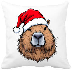 printfashion Karácsonyi capybara - Párnahuzat, Díszpárnahuzat - Fehér (16959799)