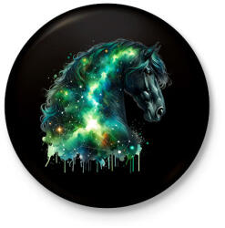 printfashion ló - Kitűző, hűtőmágnes - Fekete (17281610)