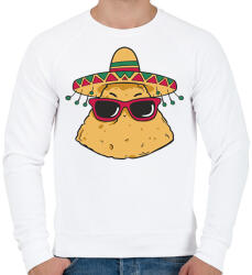printfashion Mexikói nachos - Férfi pulóver - Fehér (17166532)