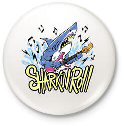 printfashion Gitáros cápa - Kitűző, hűtőmágnes - Fehér (17114166)