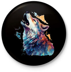 printfashion farkas - Kitűző, hűtőmágnes - Fekete (17353977)
