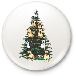 printfashion Kutyás karácsonyfa - Kitűző, hűtőmágnes - Fehér (17002549)