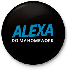 printfashion Alexa Do My Home work - Kitűző, hűtőmágnes - Fekete (17147017)