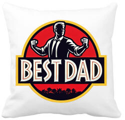 printfashion Legjobb apa Best dad Jurassic park style - Párnahuzat, Díszpárnahuzat - Fehér (17185251)
