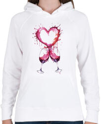 printfashion Bor szerelem - Női kapucnis pulóver - Fehér (17136508)