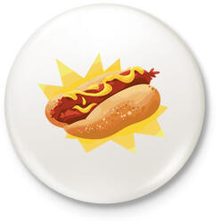 printfashion Hotdog - Kitűző, hűtőmágnes - Fehér (17160022)