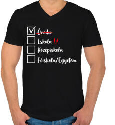 printfashion Ballagás óvoda fehér - Férfi V-nyakú póló - Fekete (17367532)