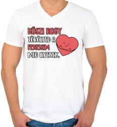printfashion Köszi hogy törölted a fenekem meg ilyenek - Férfi V-nyakú póló - Fehér (17425519)