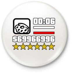 printfashion Gta Hud - Kitűző, hűtőmágnes - Fehér (17419632)