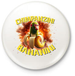 printfashion Chimpanzini Bananini - Kitűző, hűtőmágnes - Fehér (17438530)