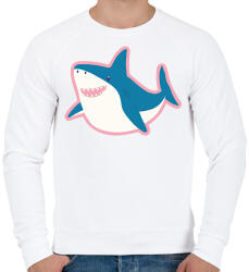printfashion Boldog cápa - Férfi pulóver - Fehér (17108435)