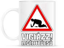 printfashion Vigyázz Legénybúcsú - Bögre - Fehér (17478223)