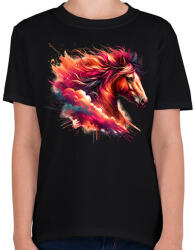 printfashion ló - Gyerek póló - Fekete (17277112)