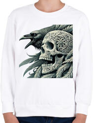 printfashion Koponya - Gyerek pulóver - Fehér (17196424)