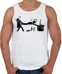 printfashion Csak még egy kört - Férfi atléta - Fehér (17032640)