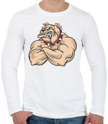 printfashion Kigyúrt bulldog - Férfi hosszú ujjú póló - Fehér (17078767)