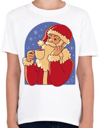printfashion Kávézó mikulás - Gyerek póló - Fehér (17013584)