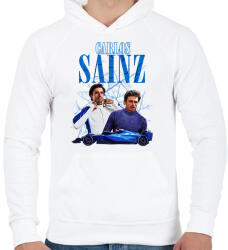 printfashion Carlos Sainz Williams 2025 - Férfi kapucnis pulóver - Fehér (17315492)