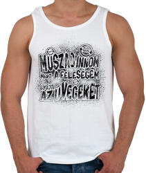 printfashion Muszáj innom mert a feleségem gyűjti az üvegeket - Fekete - Férfi atléta - Fehér (17226234)