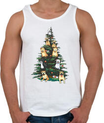 printfashion Kutyás karácsonyfa - Férfi atléta - Fehér (17001689)