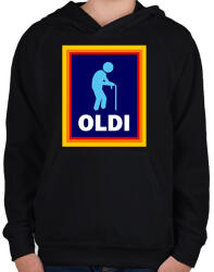 printfashion OLDI - Gyerek kapucnis pulóver - Fekete (16908109)