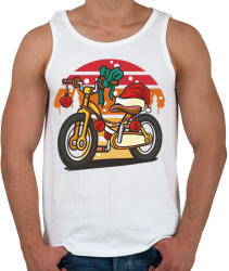 printfashion Karácsonyi bicikli - Férfi atléta - Fehér (16981888)